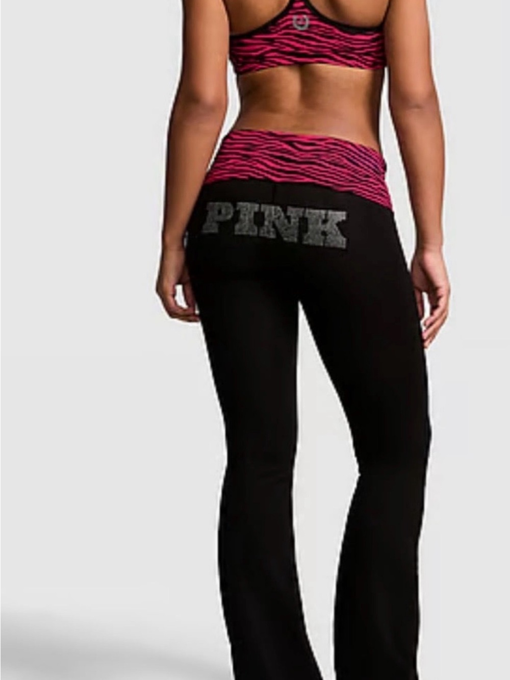 PINK Victoria's Secret fold over flare leggings